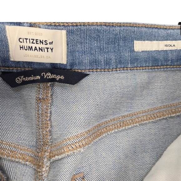 Citizens of Humanity Women's 26 Light Wash Straight Leg Jeans Frayed Hem Isola - Picture 6 of 11
